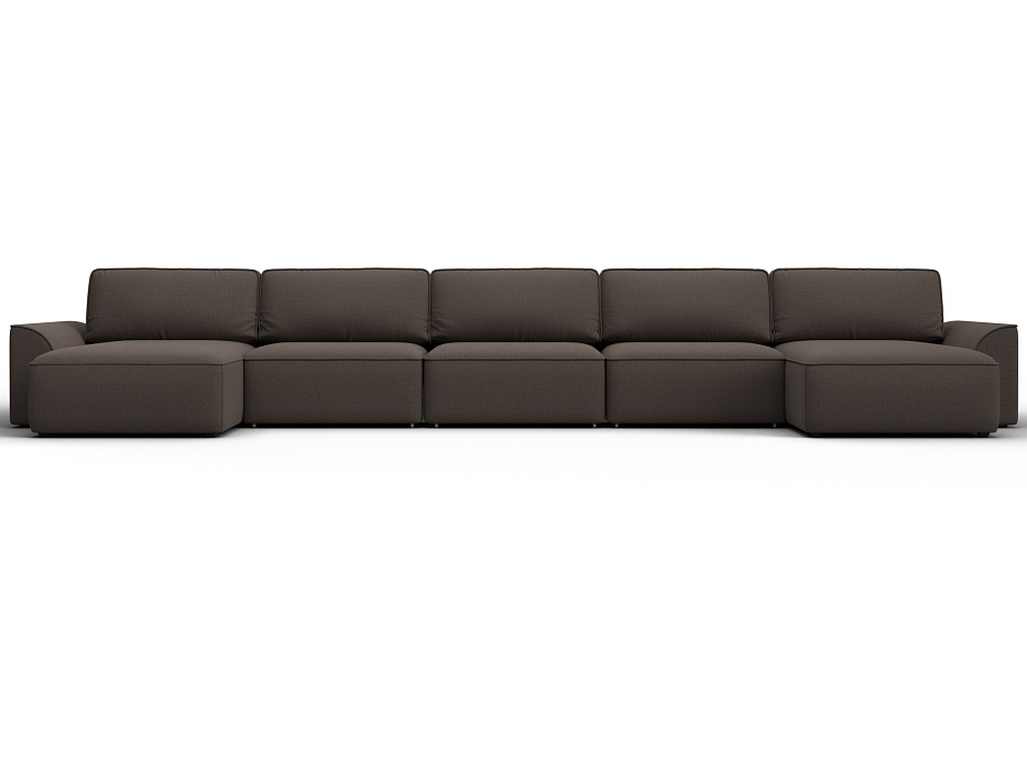 Диван П-образный Лига-048 НПБ МегаЛонг (амур 05 коричневый)