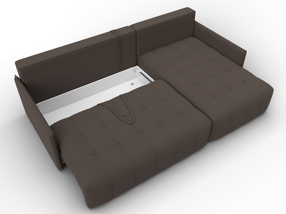 Диван угловой Лига-054 НПБ угол универсальный (амур 05 коричневый)