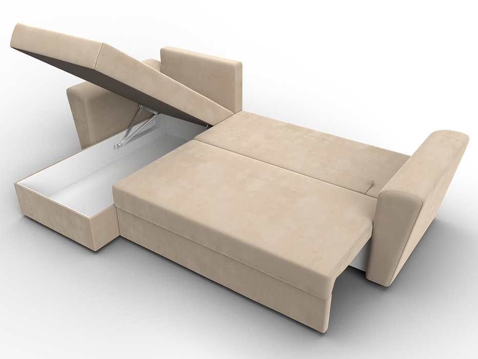 Диван угловой Амстердам Лайт левый угол (seven 729 бежевый)