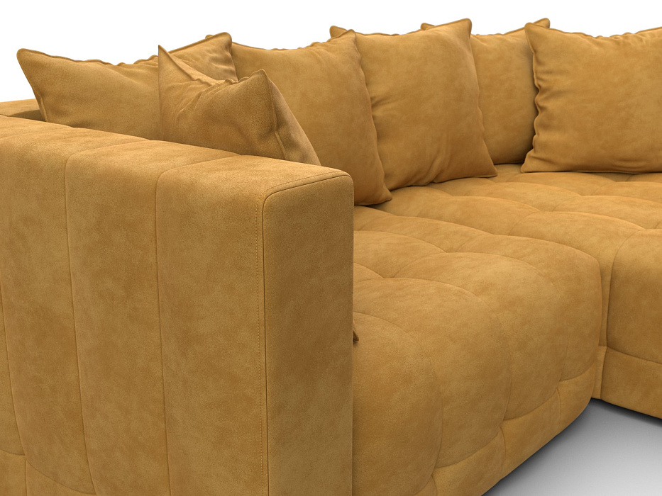 Диван угловой Лига-052 НПБ угол универсальный (brut 10 желтый)