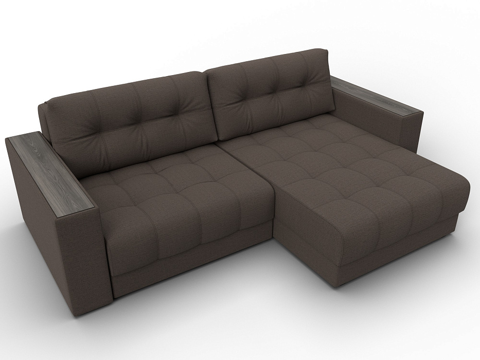 Диван угловой с декором Лига-049 НПБ (амур 05 коричневый)