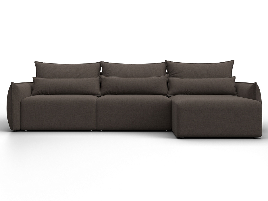 Диван угловой Лига-051 НПБ Лонг угол универсальный (амур 05 коричневый)