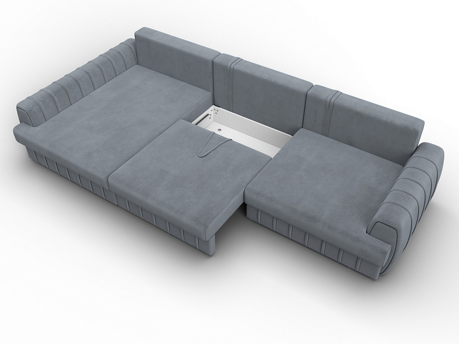 Диван угловой Лига-057 НПБ Лонг угол левый (tower 10 серый)