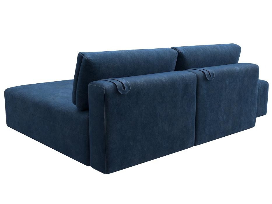 Диван угловой модульный с пуфом Лига-060 НПБ угол универсальный (brut 11 синий)