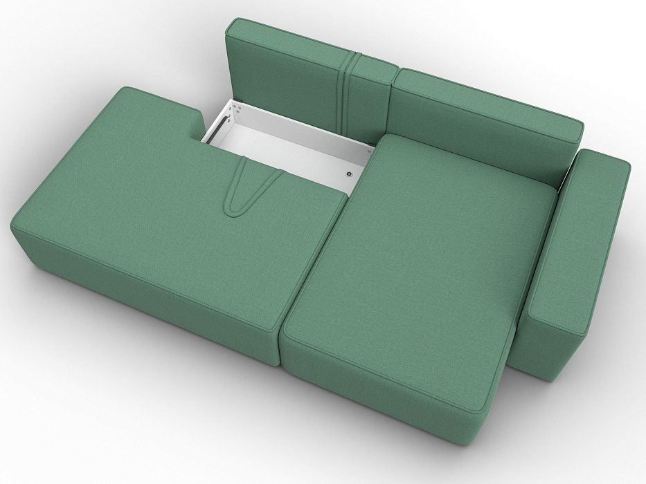 Диван угловой Лига-079 угол правый (амур 11 зеленый)