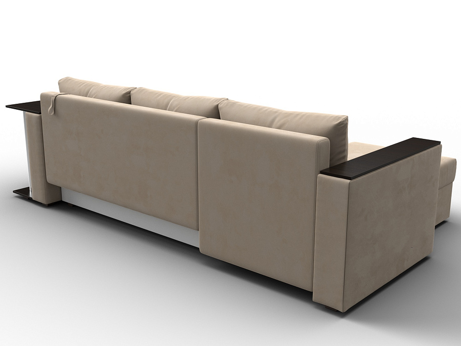 Диван угловой Атланта со столом левый угол (seven 729 бежевый)