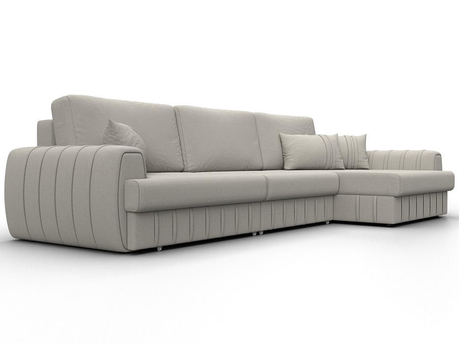 Диван угловой Лига-057 НПБ Лонг угол правый (амур 02 бежевый)