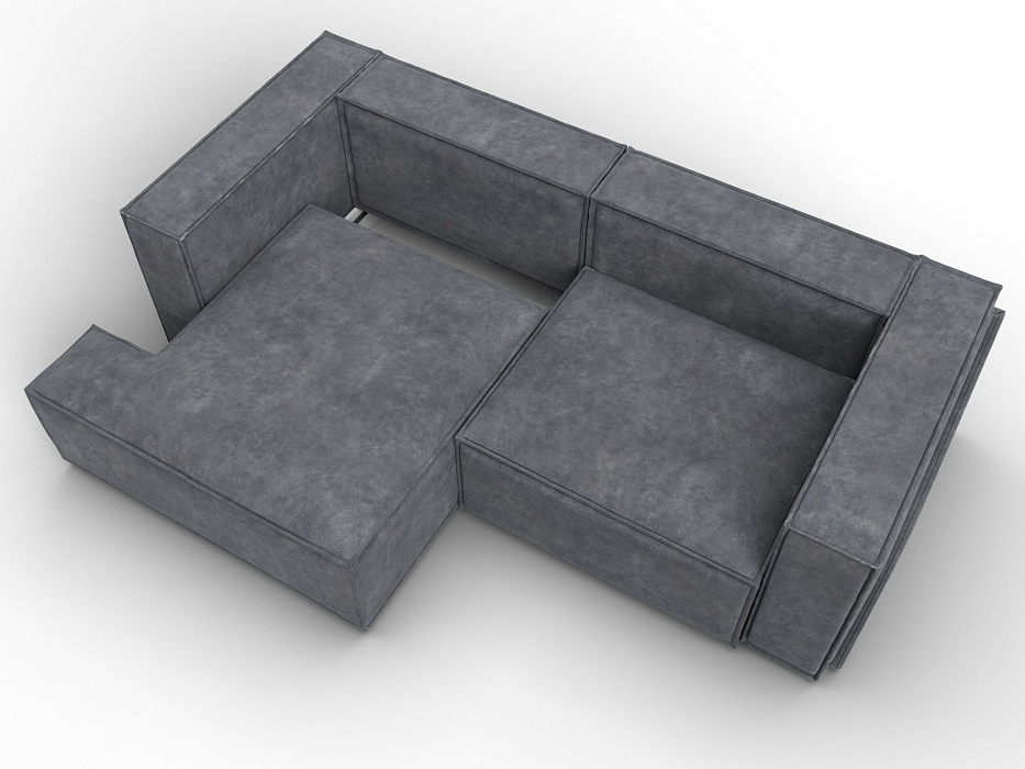 Диван угловой Лига-061 угол левый (brut 16 темно-серый)
