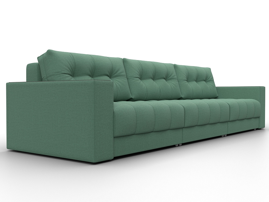 Диван прямой с декором Лига-049 НПБ Лонг (амур 11 зеленый)