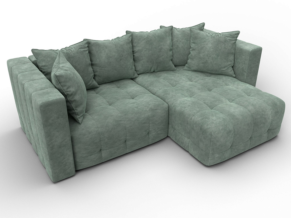 Диван угловой Лига-052 НПБ угол универсальный (brut 08 зеленый)