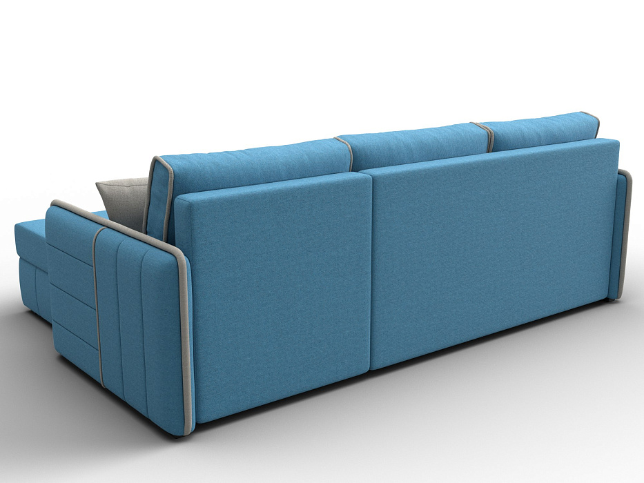 Диван угловой Лига-078 угол универсальный (амур 10 голубой/амур 02 бежевый)