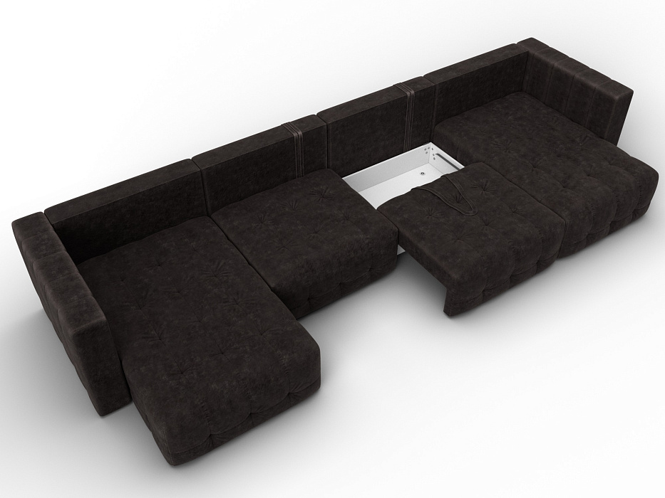 Диван П-образный Лига-052 НПБ Лонг (brut 17 коричневый)