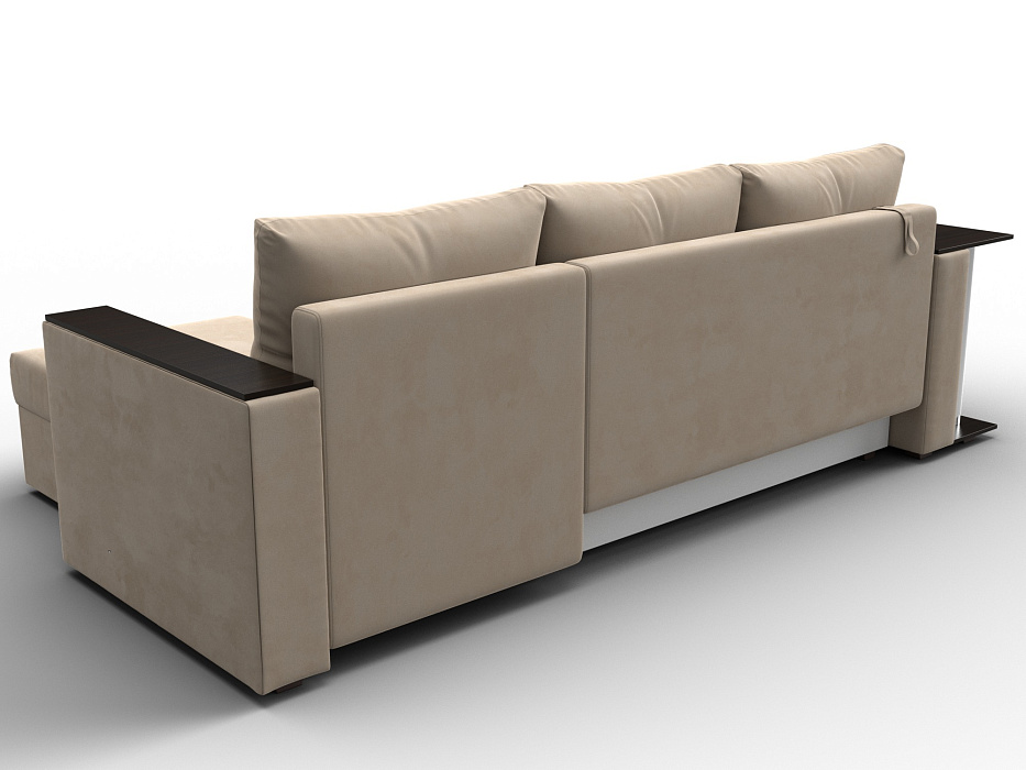 Диван угловой Атланта со столом правый угол (seven 729 бежевый)