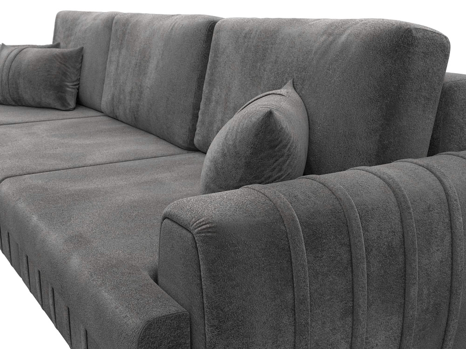 Диван угловой Лига-057 НПБ Лонг угол левый (tower 10 серый)