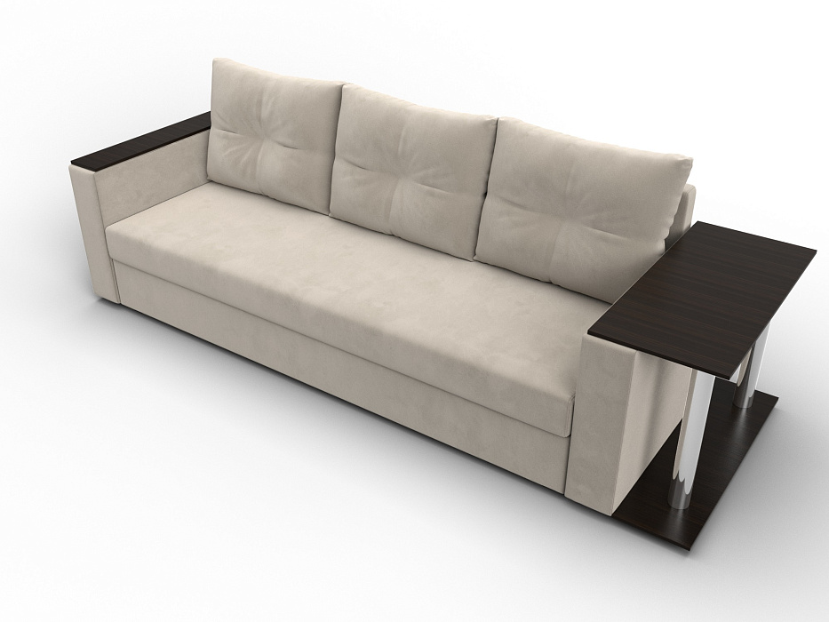 Диван прямой Атланта со столом справа (бежевый)