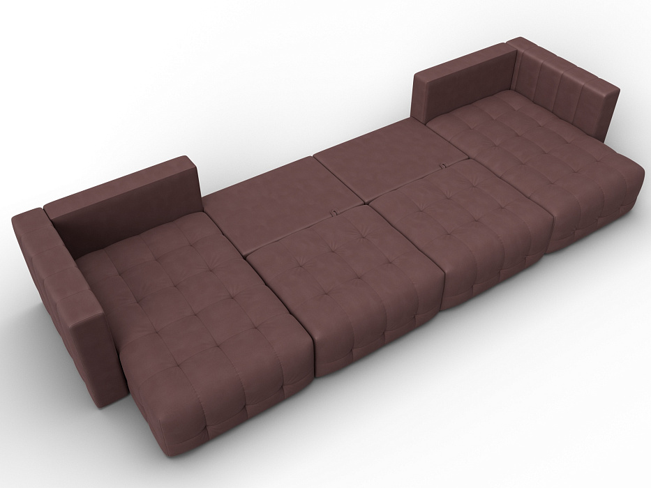 Диван П-образный Лига-052 НПБ Лонг (joly 09 бордовый)