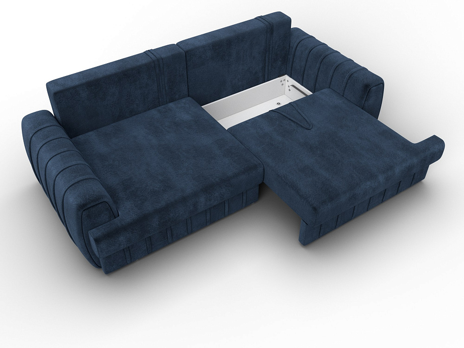 Диван прямой Лига-057 НПБ (tower 13 синий)