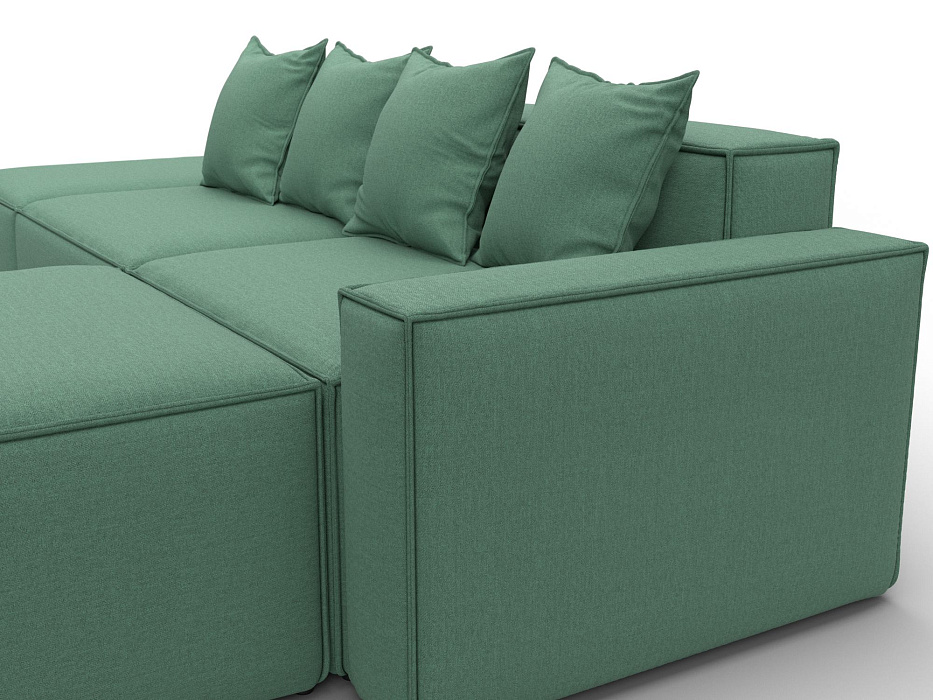 Диван угловой модульный Лига-063 угол правый (амур 11 зеленый)