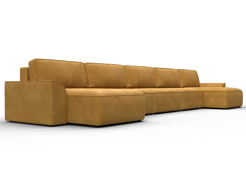 Диван П-образный Лига-048 НПБ МегаЛонг (brut 10 желтый)