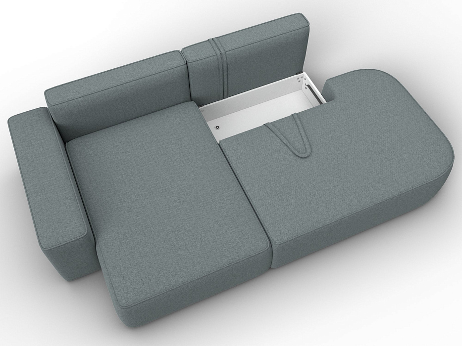 Диван угловой Лига-065 БП угол левый (амур 07 серый)