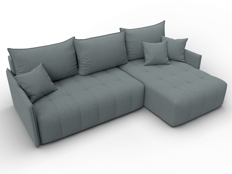 Диван угловой Лига-054 НПБ угол универсальный (амур 07 серый)