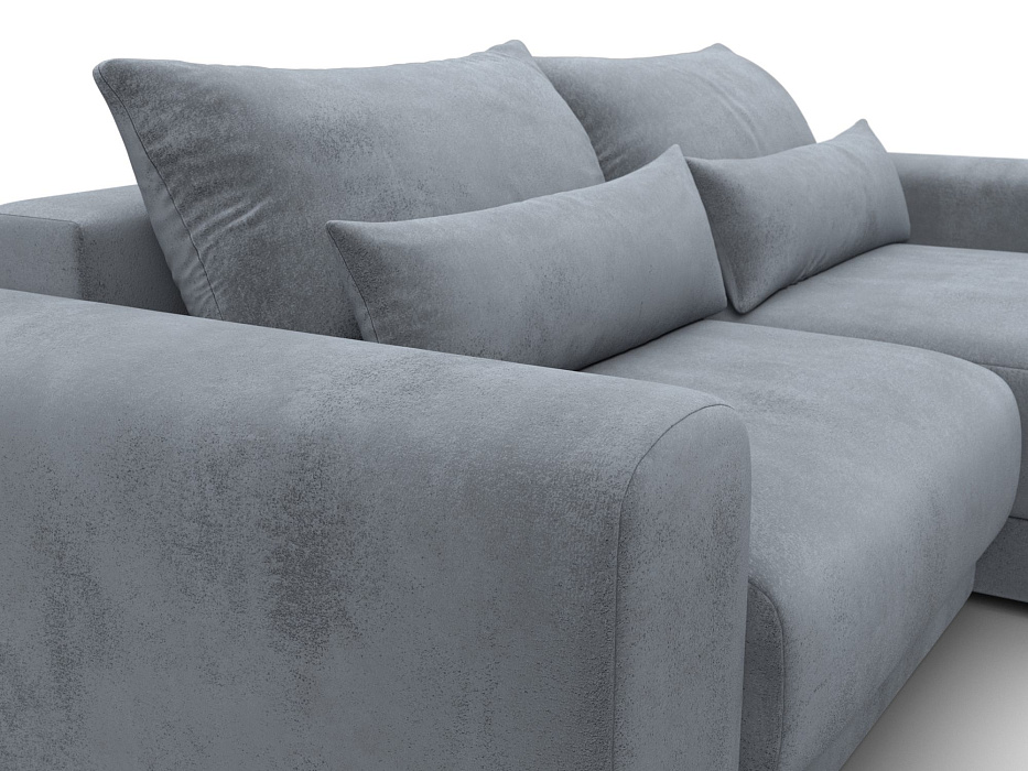 Диван угловой Лига-056 НПБ угол универсальный (tower 10 серый)