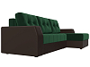 Угловой диван Эмир БС правый угол (зеленый\коричневый)