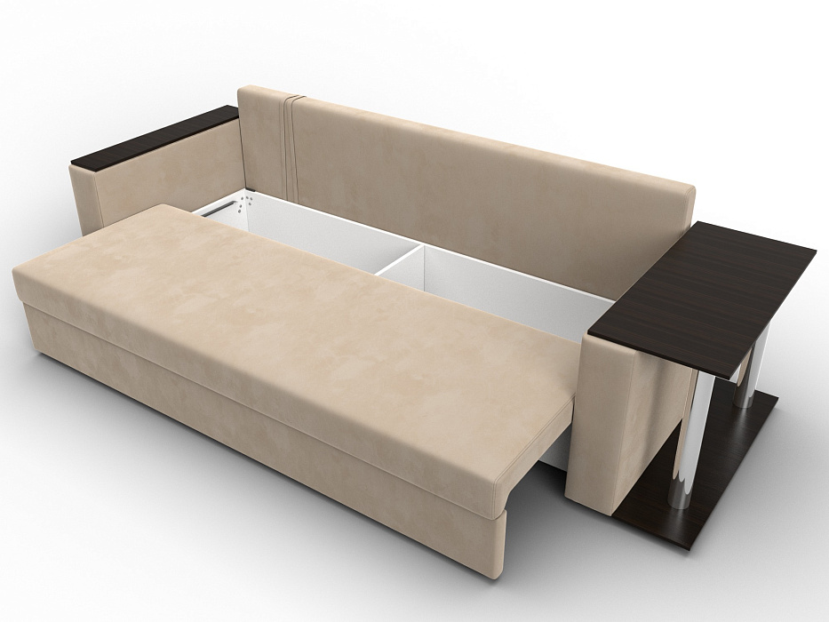 Диван прямой Атланта со столом справа (seven 729 бежевый)