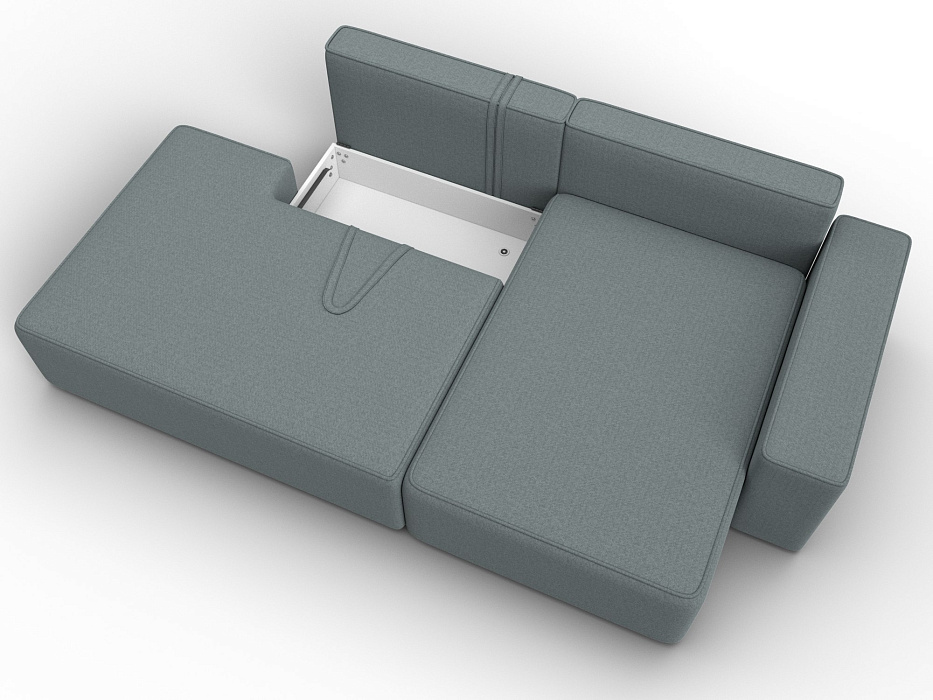 Диван угловой Лига-079 угол правый (амур 07 серый)