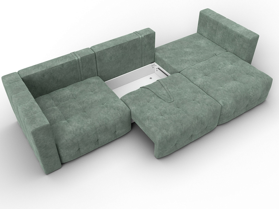 Диван прямой Лига-052 НПБ Лонг (brut 08 зеленый)