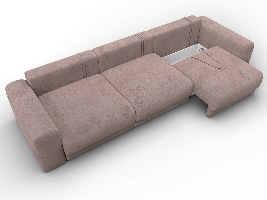 Диван прямой Лига-056 НПБ Лонг (tower 05 бежевый)