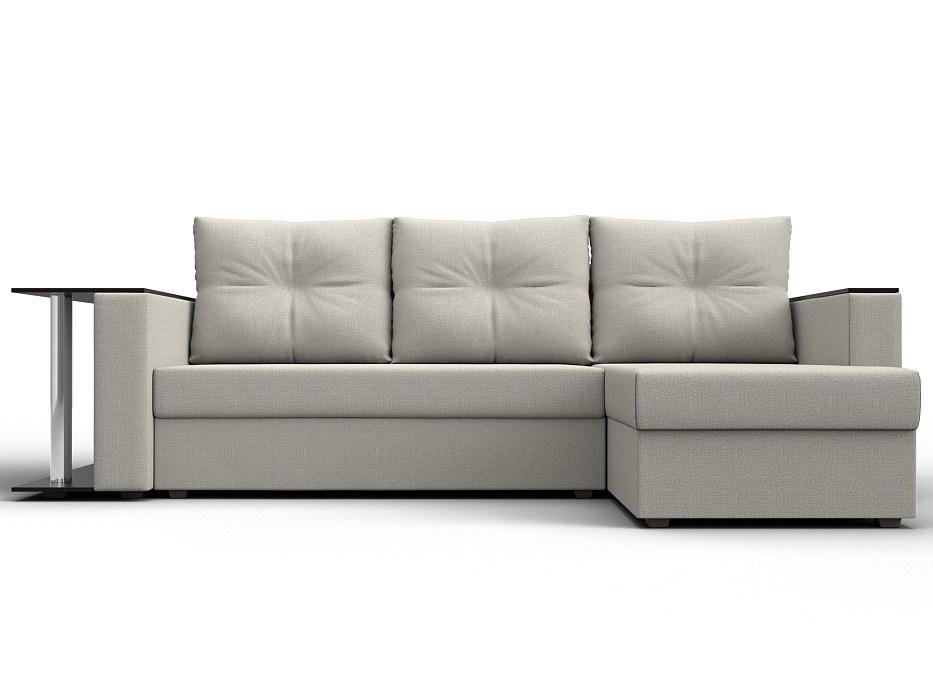 Диван угловой Атланта со столом правый угол (амур 02 бежевый)