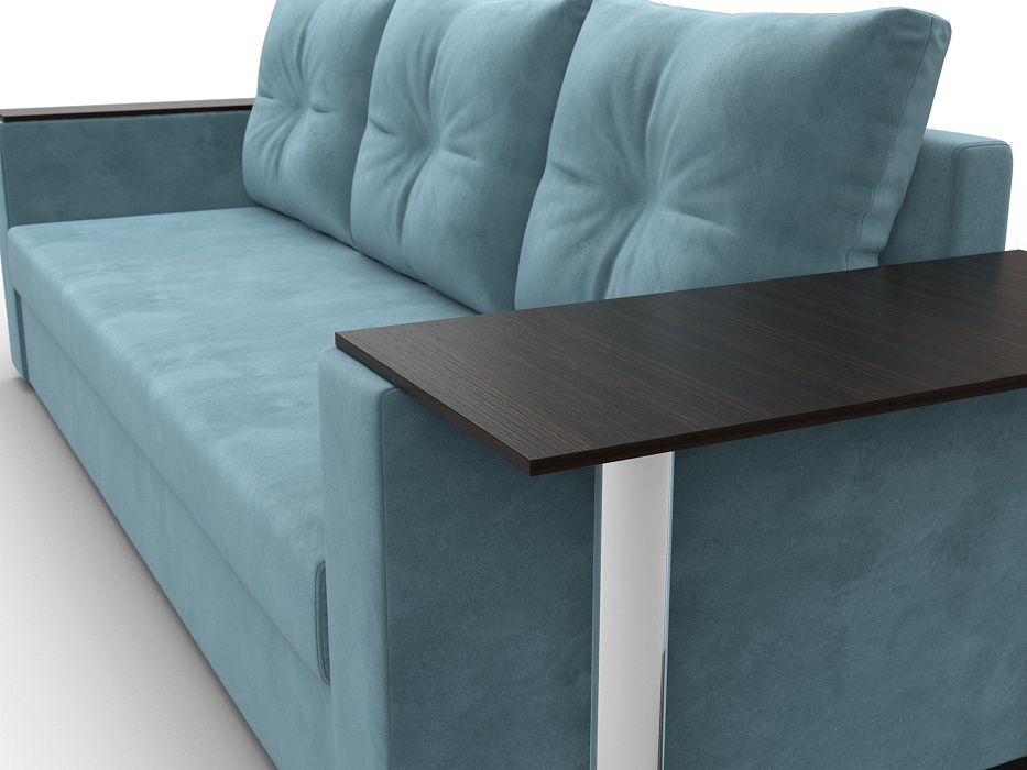 Диван прямой Атланта со столом справа (seven 113 бирюзовый)