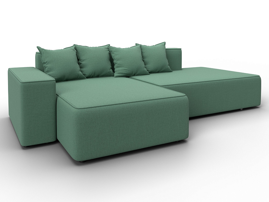 Диван угловой Лига-079 угол левый (амур 11 зеленый)