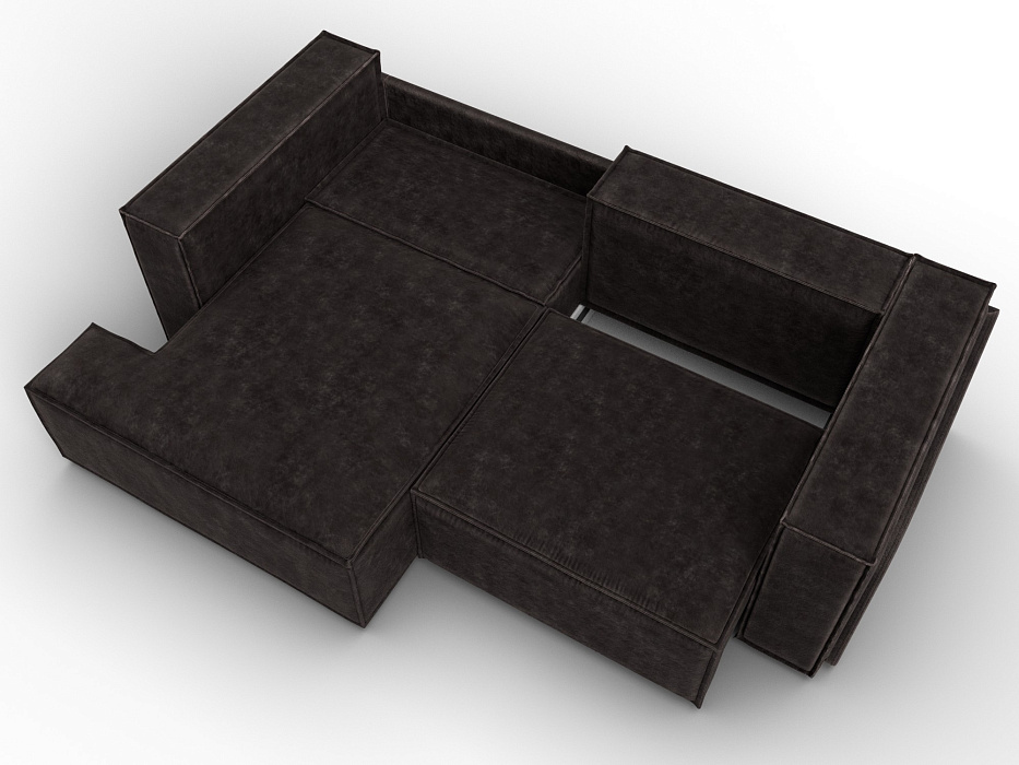 Диван угловой Лига-061 угол левый (brut 17 коричневый)