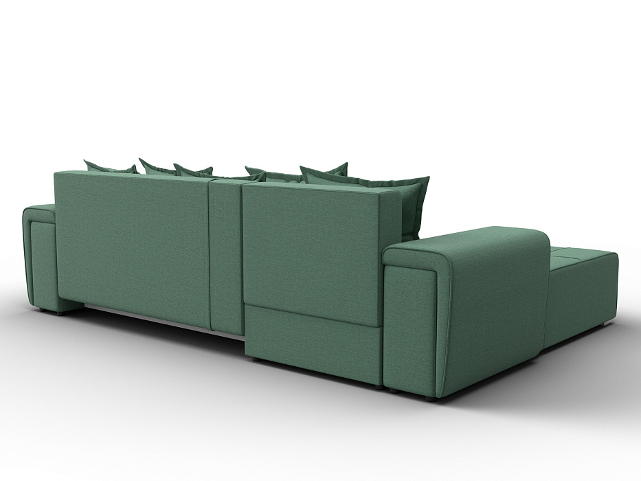 Диван угловой Лига-121 левый угол (амур 11 зеленый)