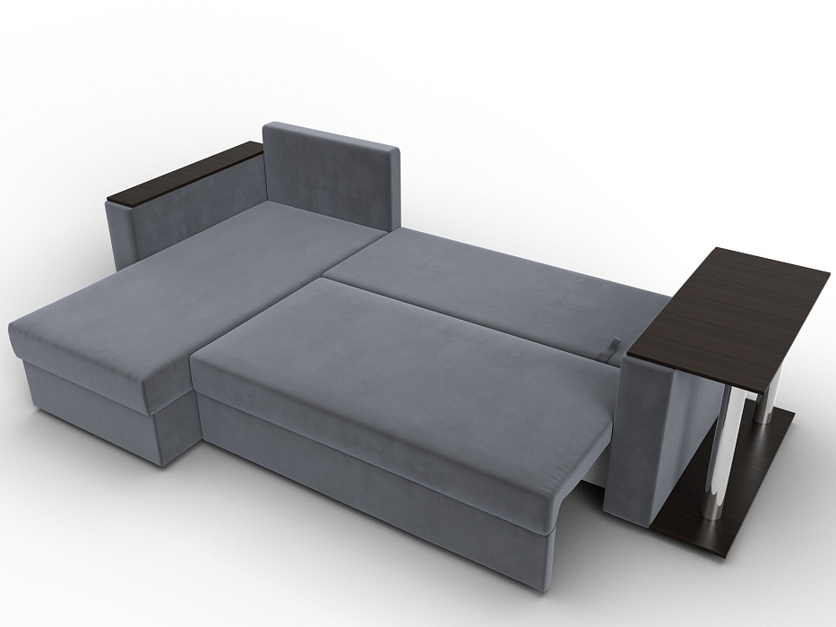 Диван угловой Атланта со столом левый угол (seven 17 серый)