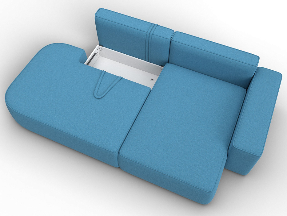 Диван угловой Лига-065 угол правый (амур 10 голубой)