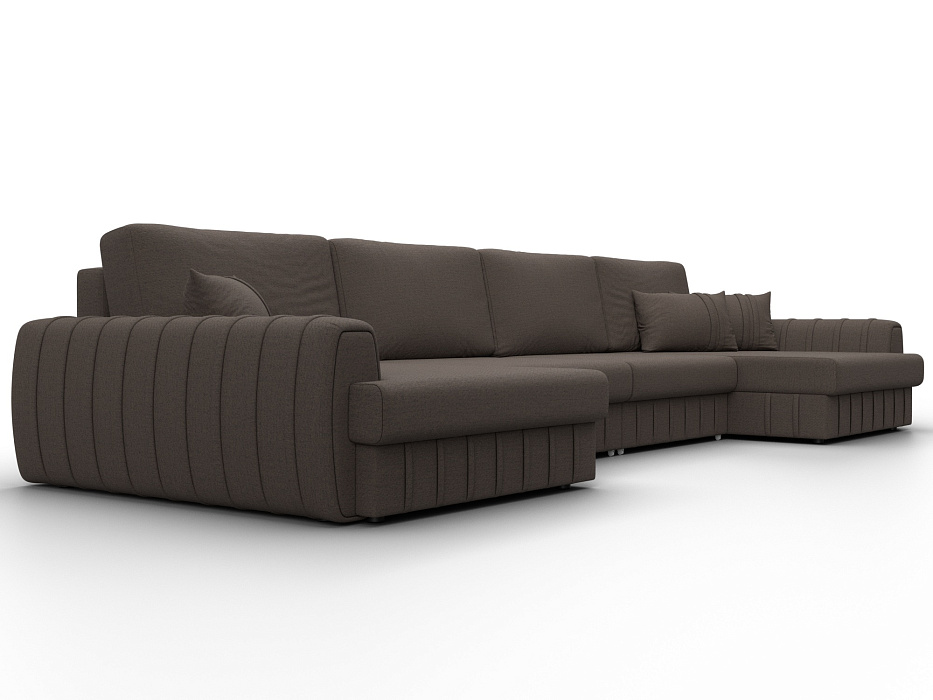 Диван П-образный Лига-057 НПБ Лонг (амур 05 коричневый)