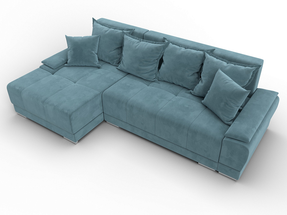 Диван угловой Лига-119 угол левый (seven 113 бирюзовый)