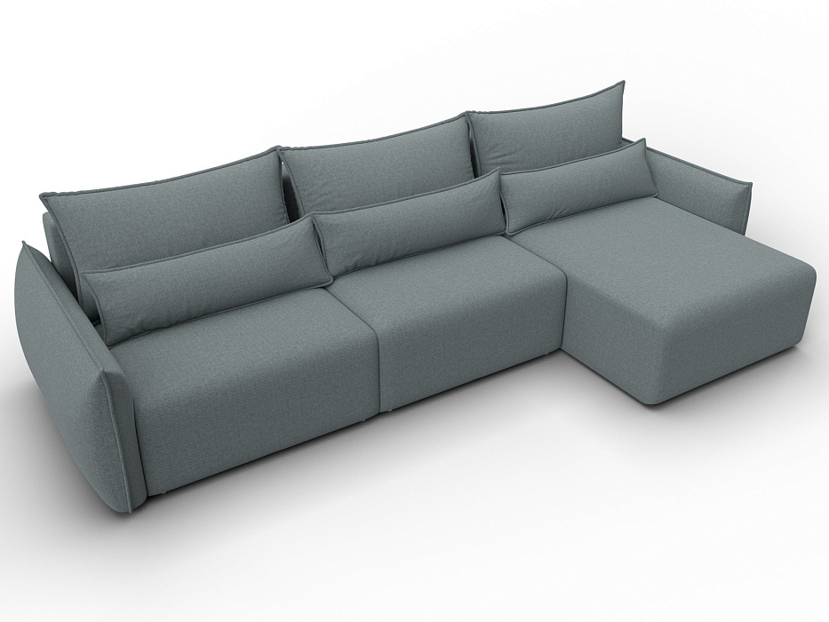 Диван угловой Лига-051 НПБ Лонг угол универсальный (амур 07 серый)