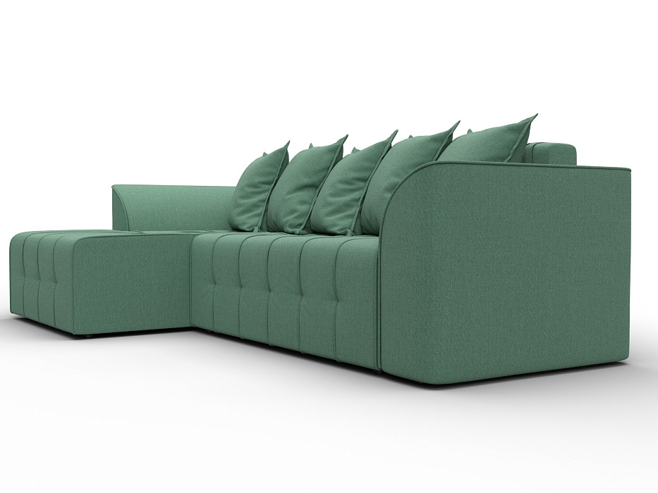 Диван угловой Лига-113 угол левый (амур 11 зеленый)