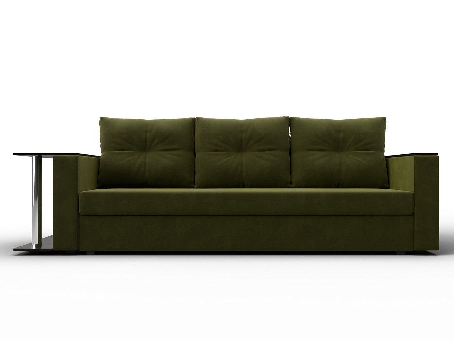 Диван прямой Атланта со столом слева (зеленый)