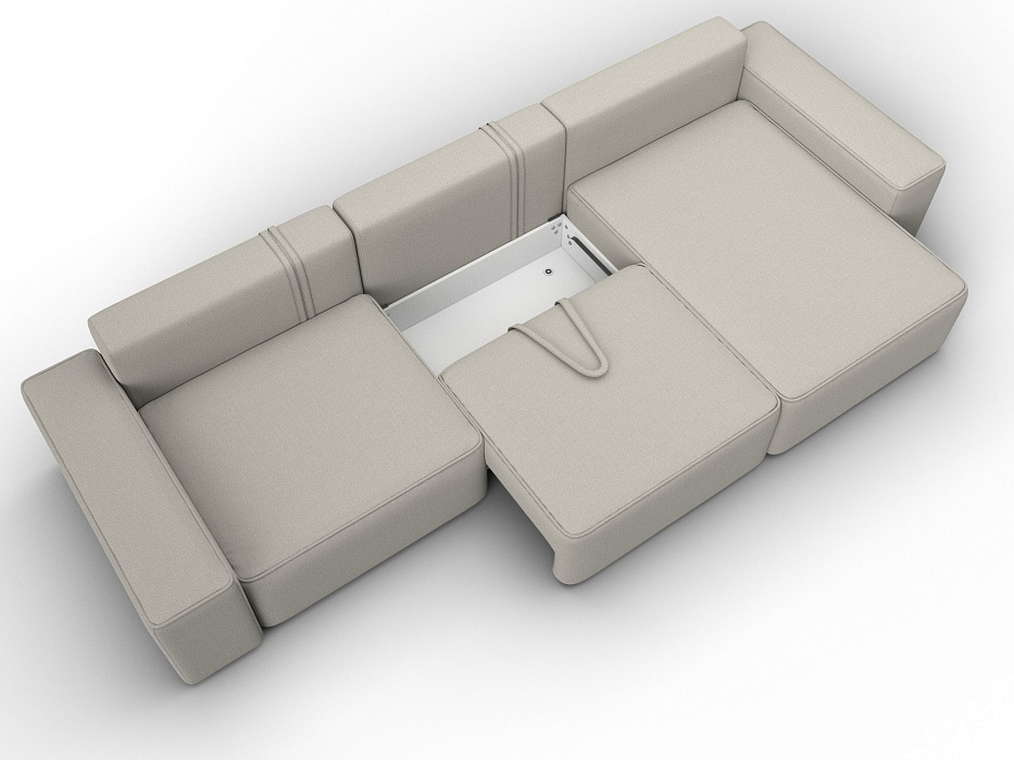 Диван угловой Лига-074 угол универсальный (амур 02 бежевый)