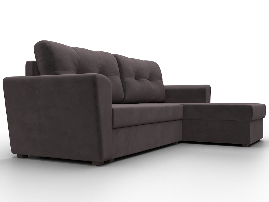 Диван угловой Амстердам Лайт правый угол (seven 727 коричневый)