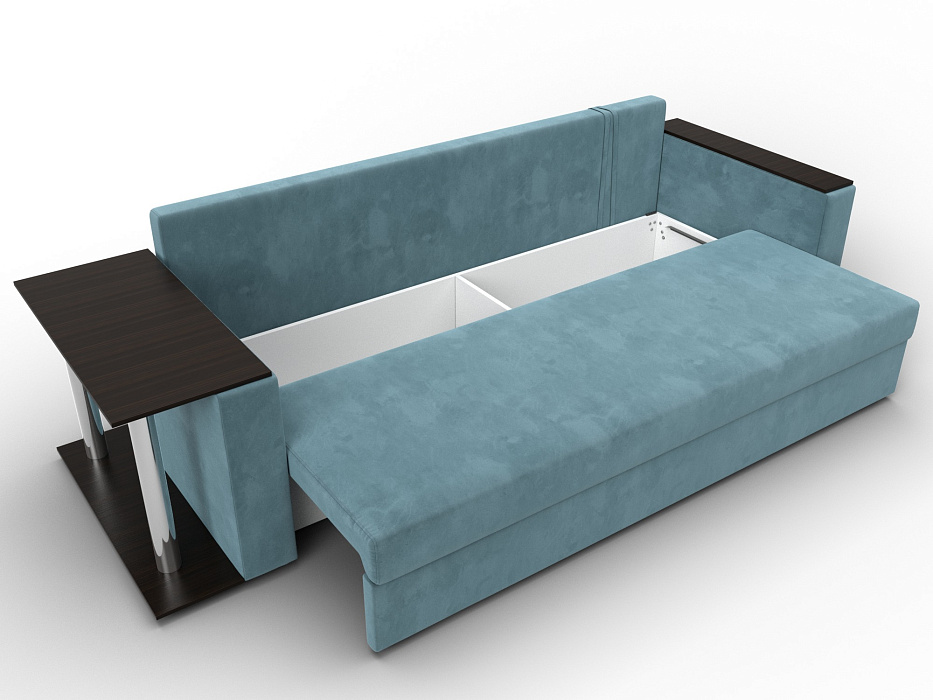 Диван прямой Атланта со столом слева (seven 113 бирюзовый)