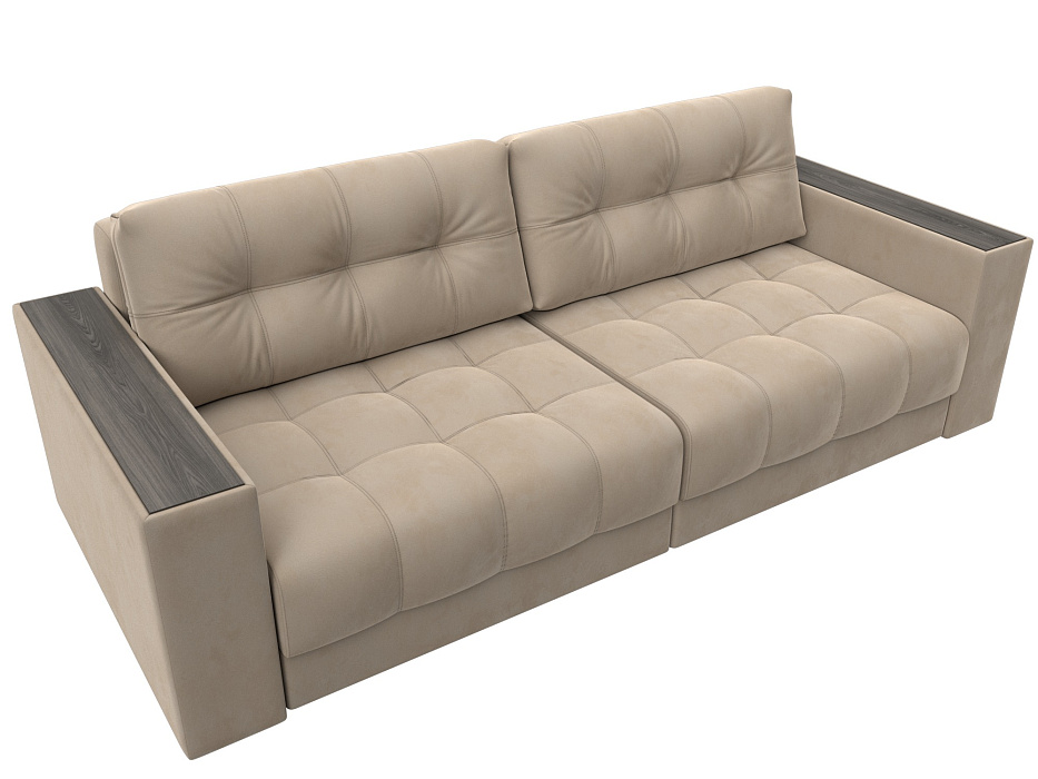 Диван прямой с декором Лига-049 НПБ (seven 729 бежевый)