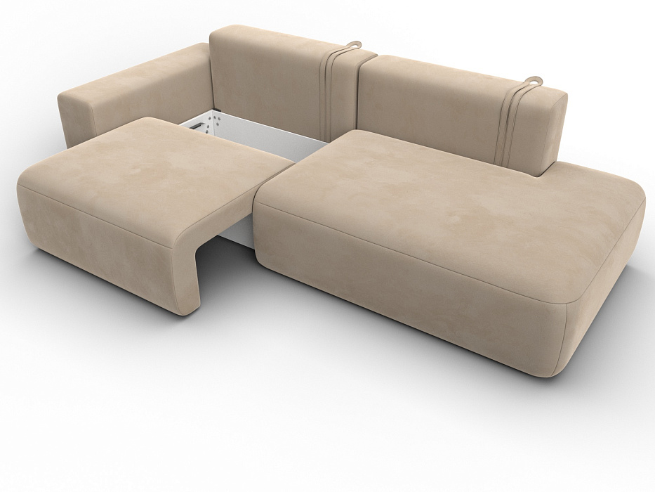 Диван прямой Лига-036 НПБ Модерн подлокотник слева (бежевый)