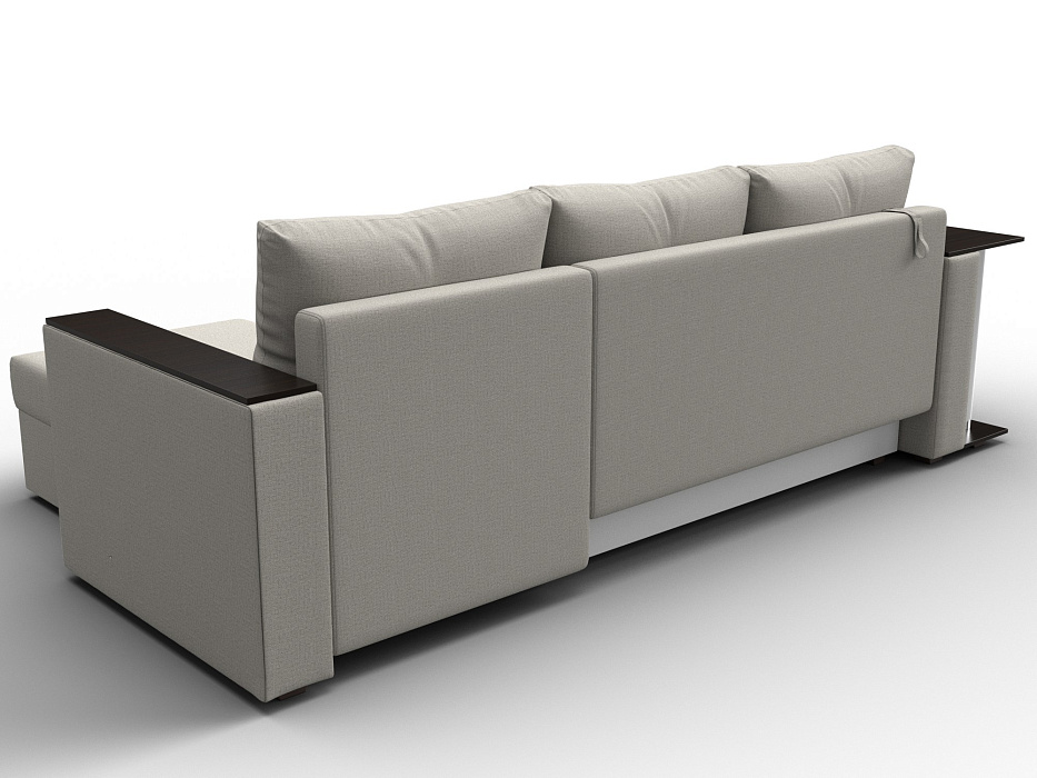 Диван угловой Атланта со столом правый угол (амур 02 бежевый)