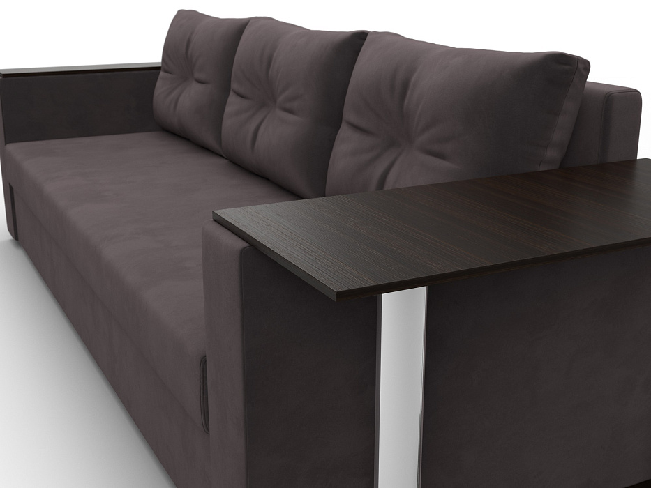 Диван прямой Атланта со столом справа (seven 727 коричневый)